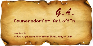 Gaunersdorfer Arikán névjegykártya